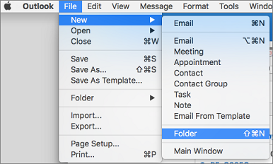 make outlook for mac show all folders